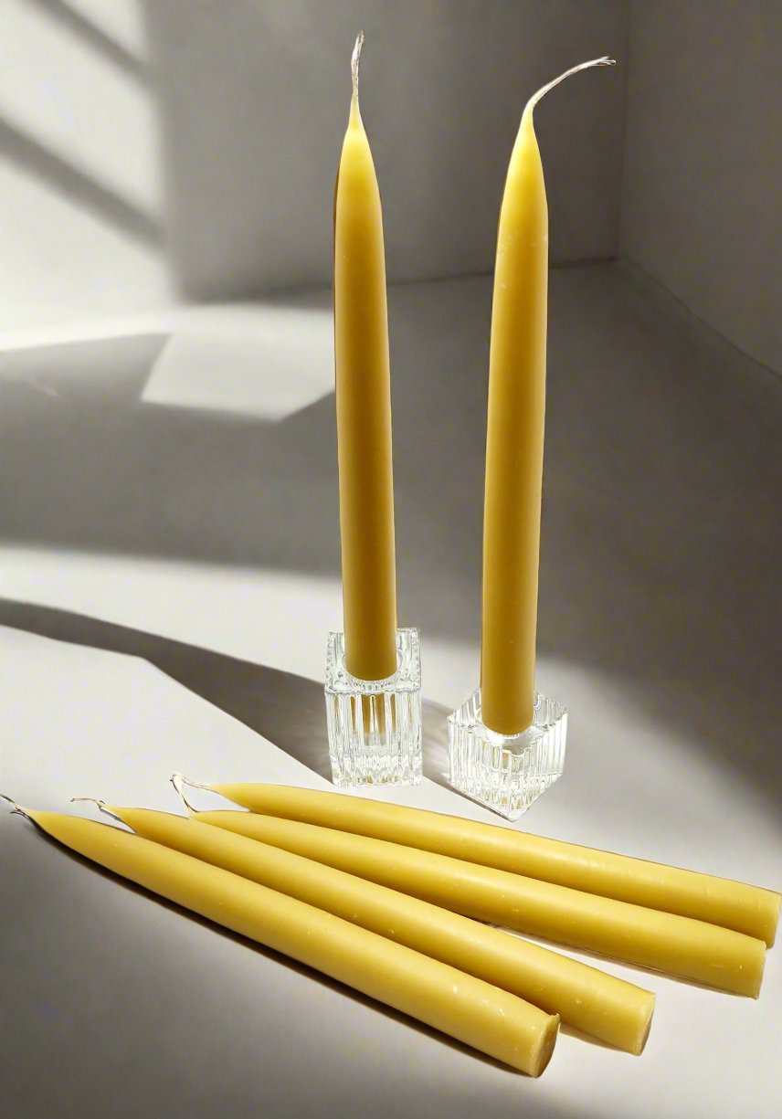 Australian Beeswax Taper Candles 25cm 9+ hour burn time