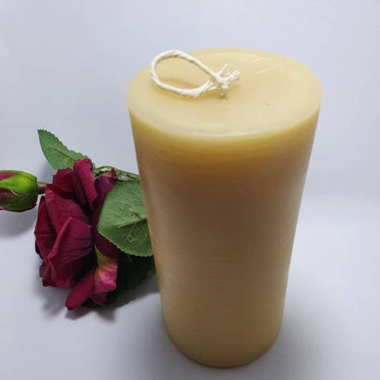 Australian beeswax  column |  pillar candle 15cm - 100 hour burn