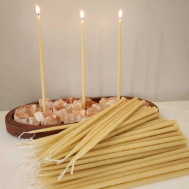 Australian Beeswax thin taper Candles  25cm 2+ hour burn time