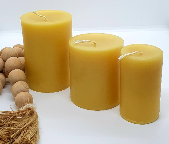 BEESWAX TRIO OF PILLARS